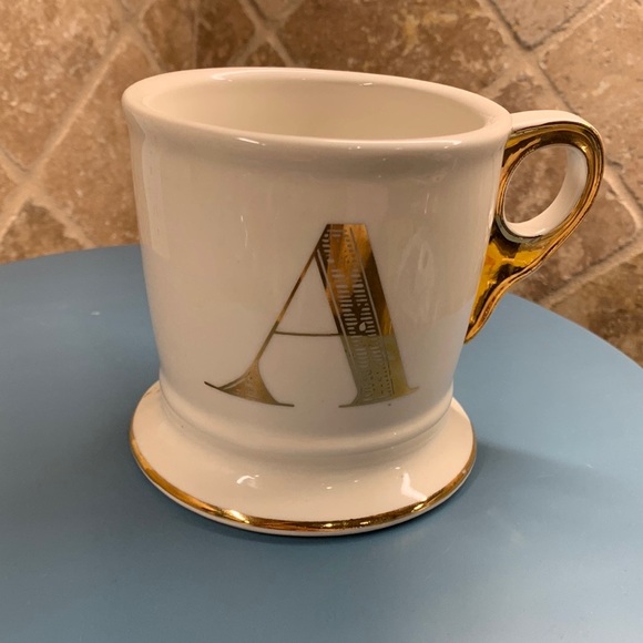 Anthropologie Other - 🔥HP🔥 Anthropologie ‘A’ Mug Monogram.  White and gold